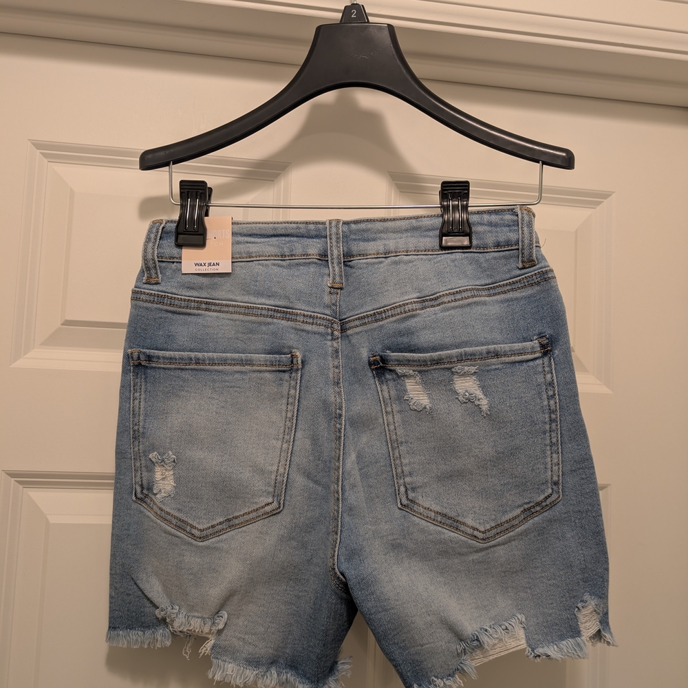 Ripped Denim Shorts - Blue - Picture 3 of 4